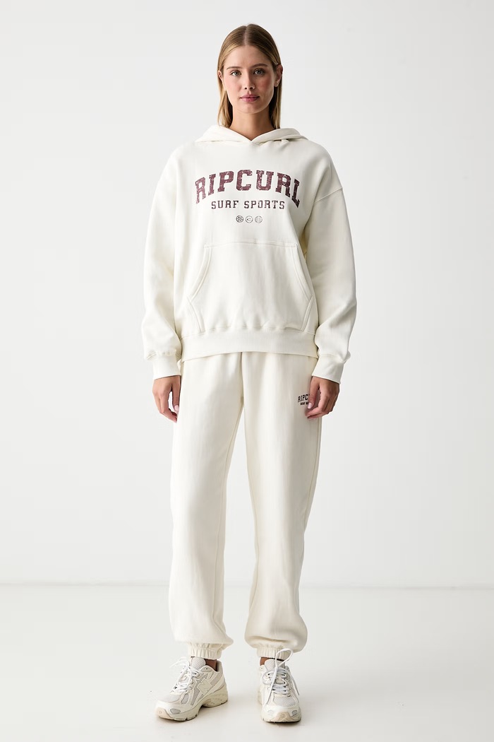 Rip Curl Bluza z kapturem damska bawełniana VARSITY SPORTS 0DUWFL beżowy AW26