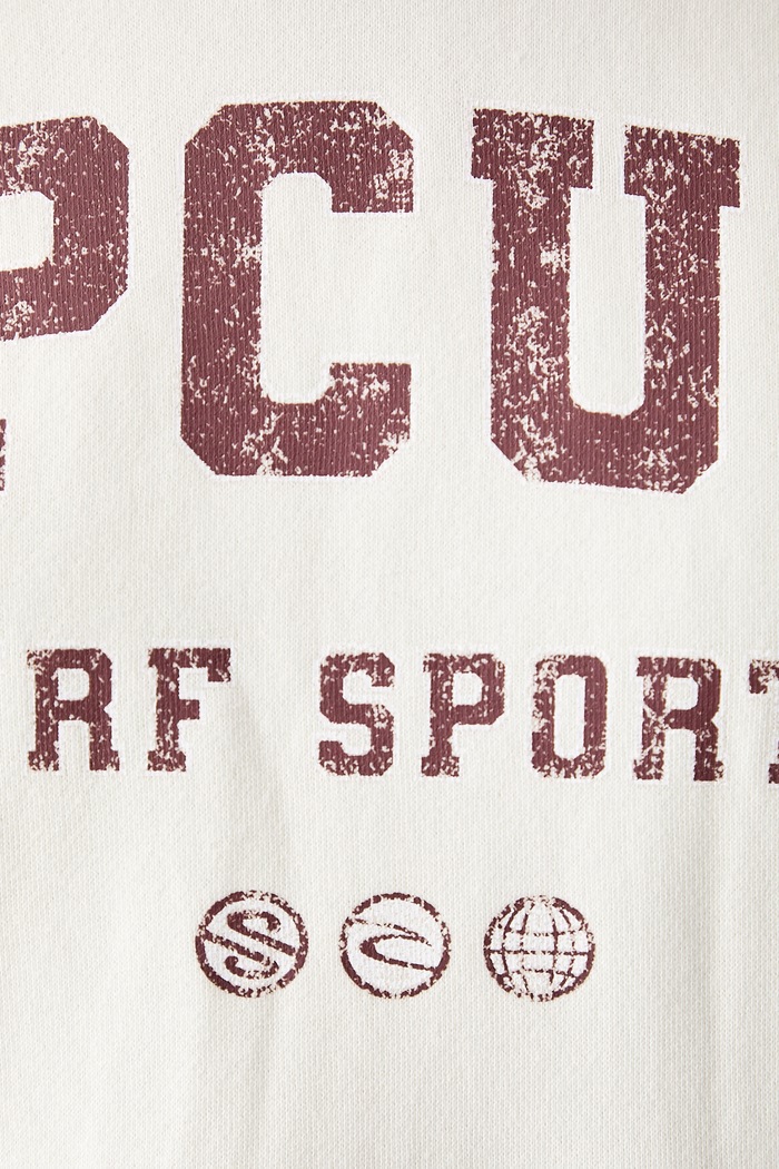 Bluza z kapturem damska bawełniana VARSITY SPORTS Rip Curl beżowy 0DUWFL