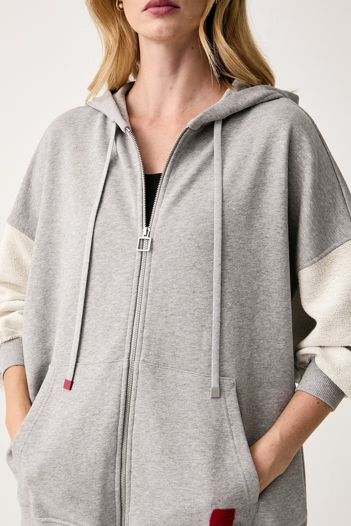 Bluza rozpinana z kapturem damska bawełniana EDITTI Max&Co. 2626926023200 szary
