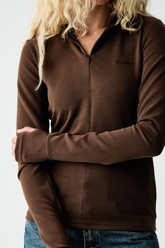 Bluza rozpinana z kapturem damska MANDIE La Mania MANDIE brązowy