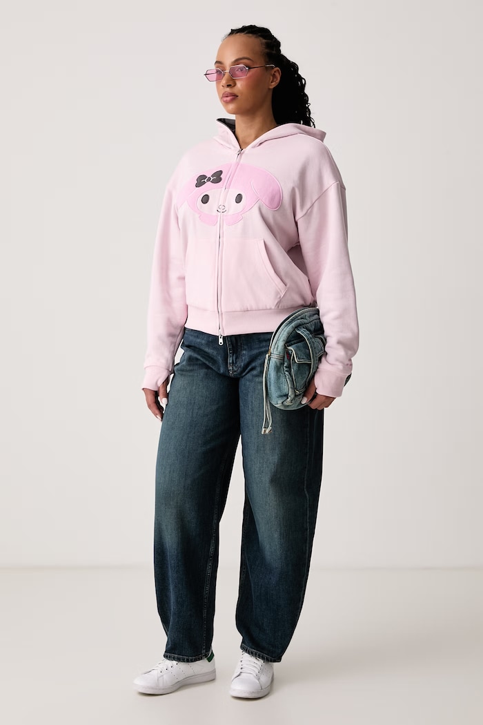 Converse Bluza dwustronna damska z bawełną x HELLO KITTY CVW6H501 różowy AW26