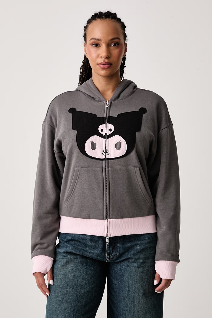 Bluza dwustronna damska z bawełną x HELLO KITTY Converse CVW6H501 różowy