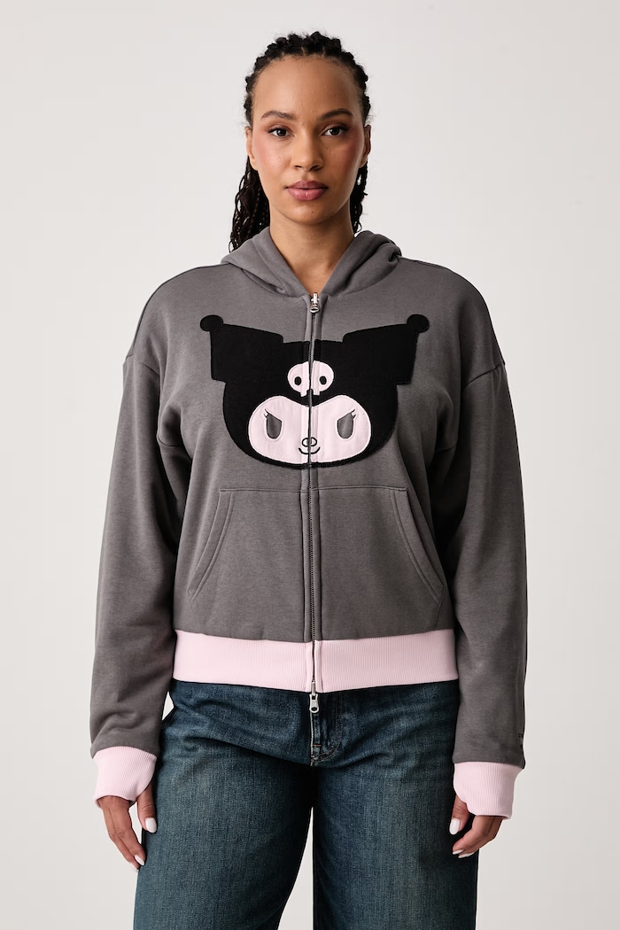 Bluza dwustronna damska z bawełną x HELLO KITTY Converse CVW6H501 różowy