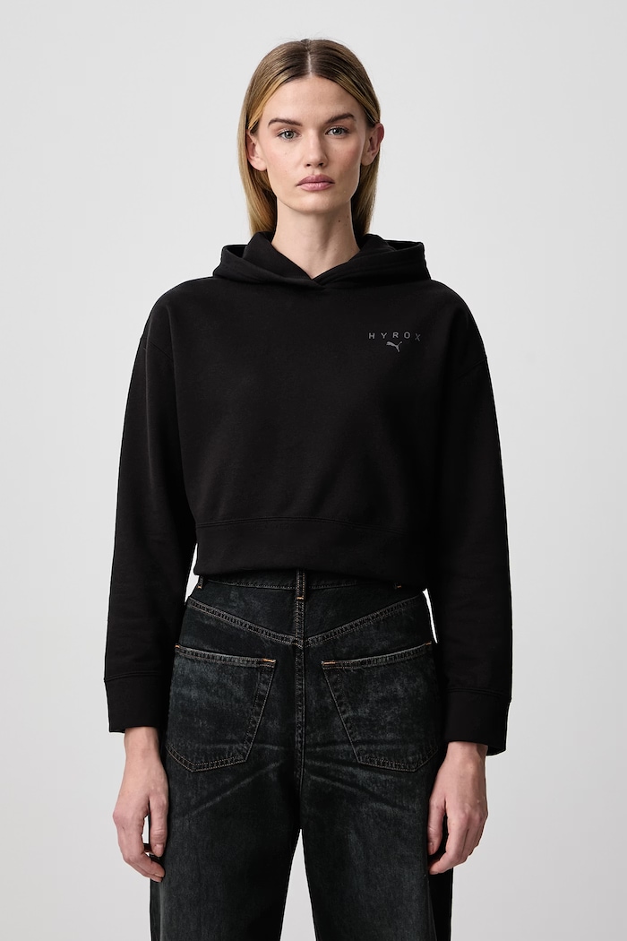 Puma Hanorac cu glugă pentru femei cu bumbac Hyrox negru 528790
