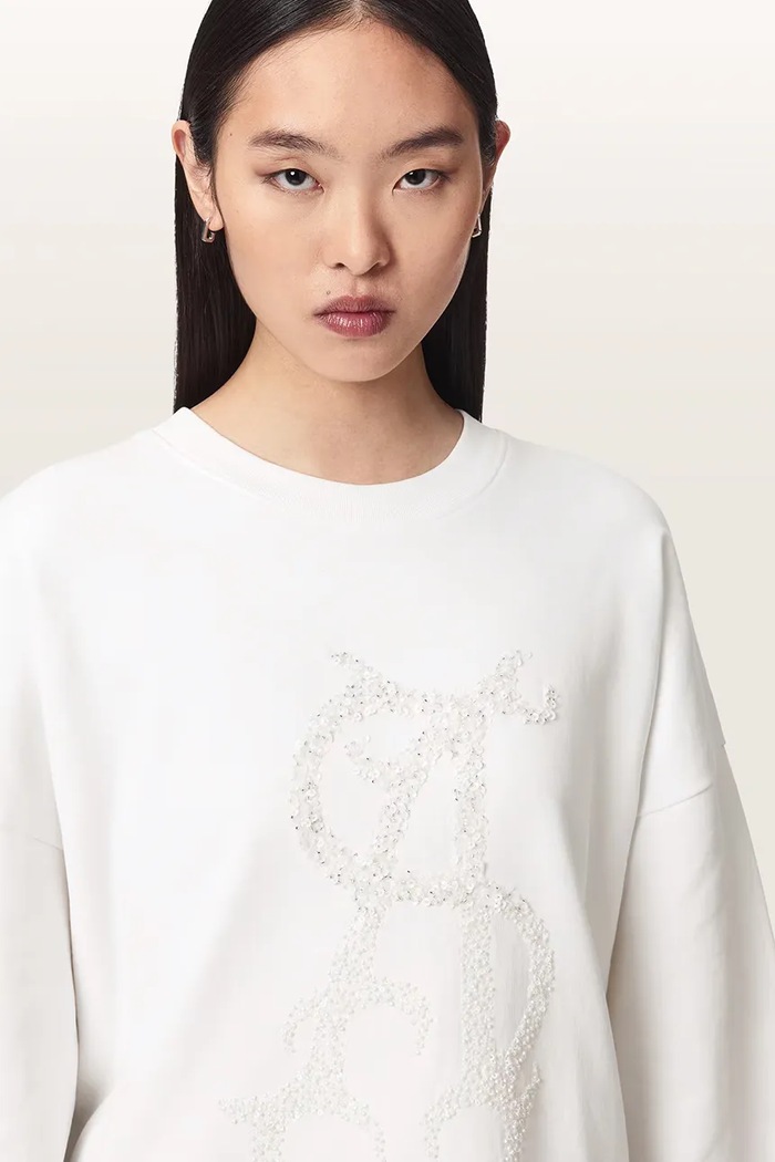 Bluza damska bawełniana REFLEX LILA AllSaints W048JF biały