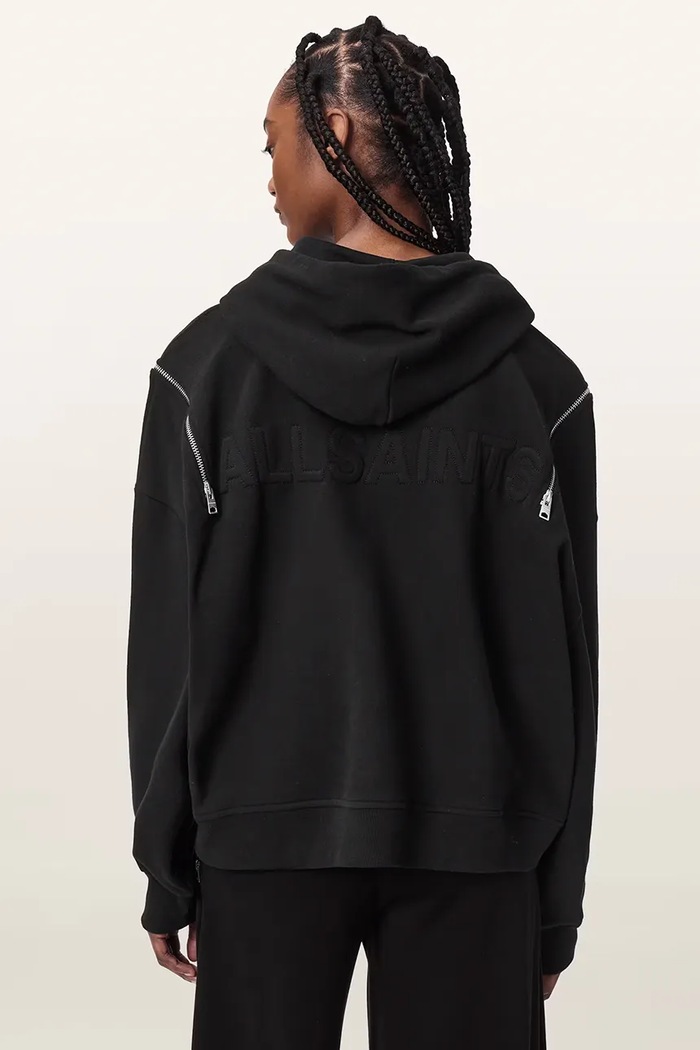 AllSaints Bluza z kapturem damska bawełniana CIARA W008JF czarny AW26