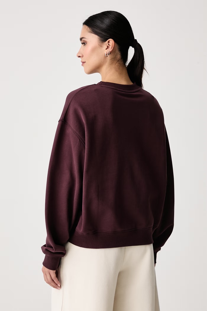 Odzież New Balance Bluza oversize damska bawełniana WT41500YLR bordowy