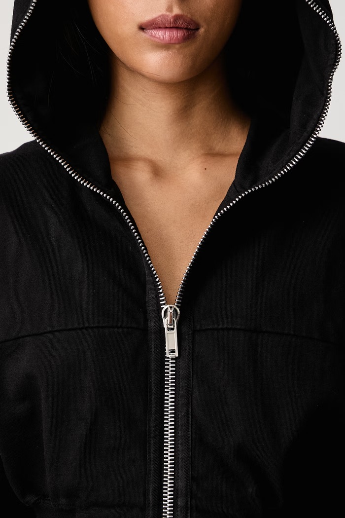 Rick Owens DRKSHDW Collage Gimp μπλούζα με κουκούλα και κουμπιά βαμβακερή Γυναικεία DS02F6233.RIG