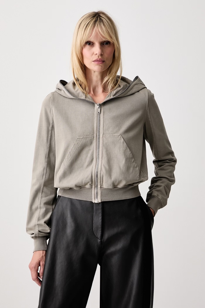Rick Owens DRKSHDW Small Gimp μπλούζα με κουκούλα και κουμπιά βαμβακερή Γυναικεία μπεζ DS02F6246.RIG