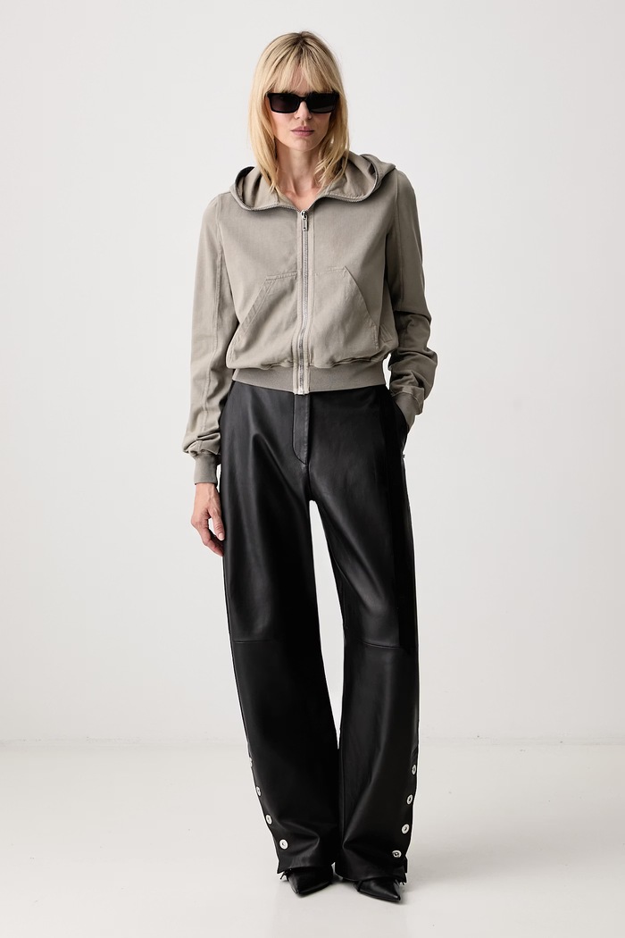 Rick Owens DRKSHDW Small Gimp μπλούζα με κουκούλα και κουμπιά βαμβακερή Γυναικεία DS02F6246.RIG μπεζ AW26