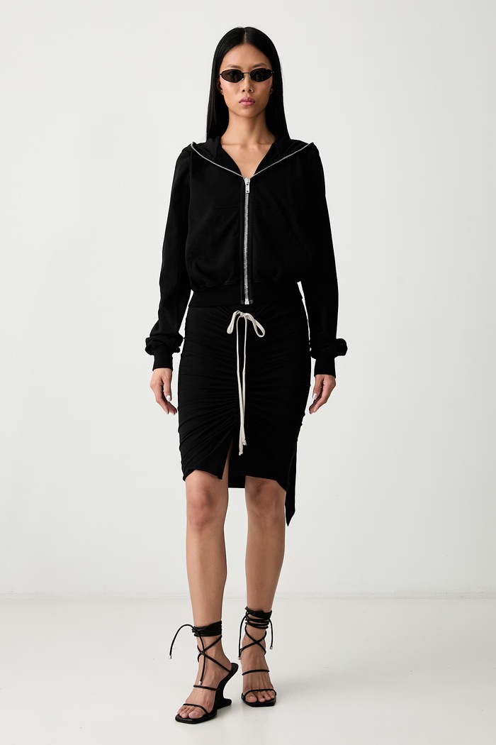 Rick Owens DRKSHDW Small Gimp μπλούζα με κουκούλα και κουμπιά βαμβακερή Γυναικεία DS02F6246.RIG μαύρο AW26
