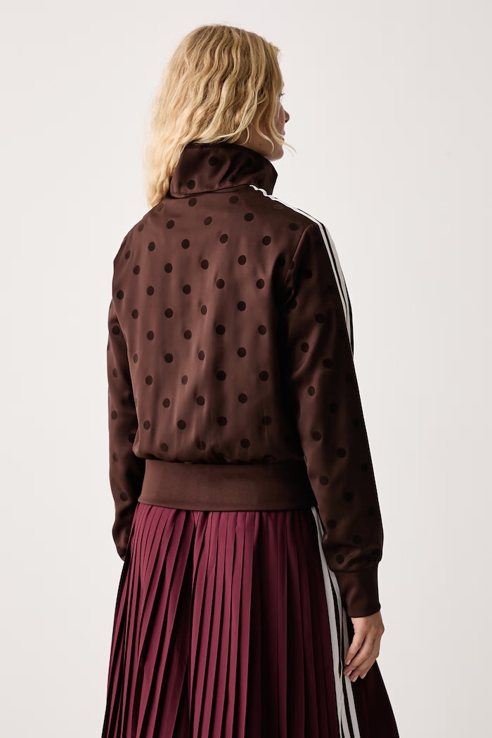 Îmbrăcăminte adidas Originals Hanorac cu fermoar pentru femei Satin Polka Dots LI2855 maro