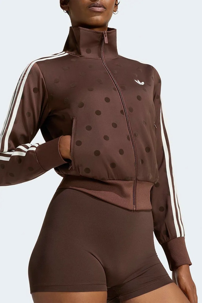 Bluza rozpinana damska Satin Polka Dots adidas Originals LI2855 brązowy