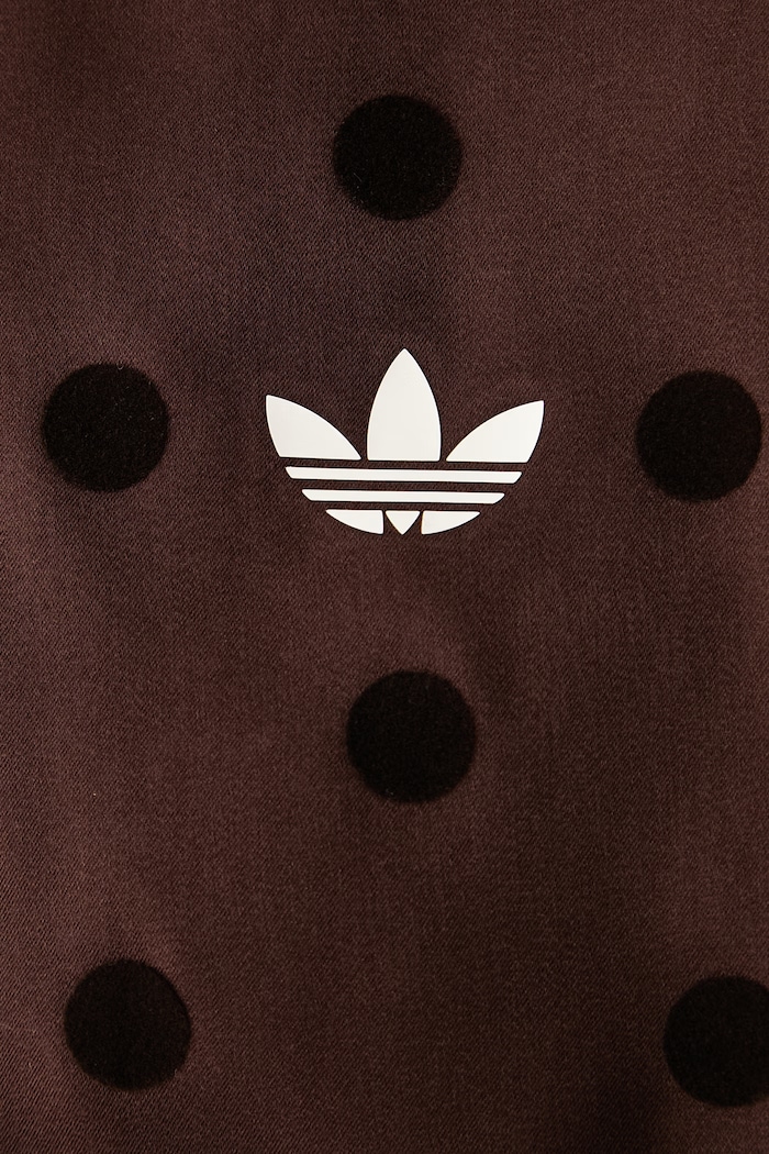 Hanorac cu fermoar pentru femei Satin Polka Dots adidas Originals maro LI2855
