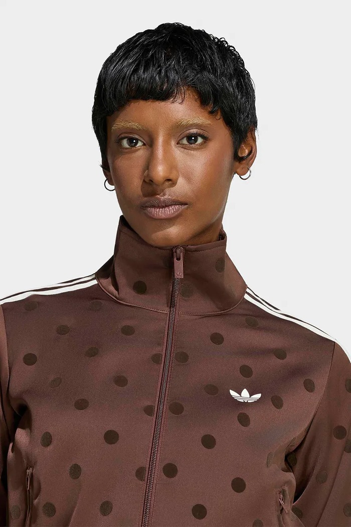 Bluza rozpinana damska Satin Polka Dots adidas Originals brązowy LI2855