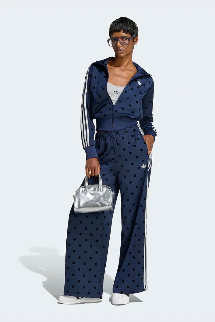 Odzież adidas Originals Bluza rozpinana damska Satin Polka Dots LI2852 granatowy