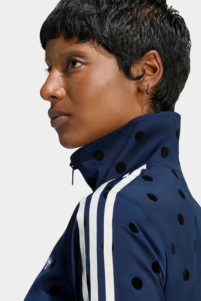 Bluza rozpinana damska Satin Polka Dots adidas Originals granatowy LI2852
