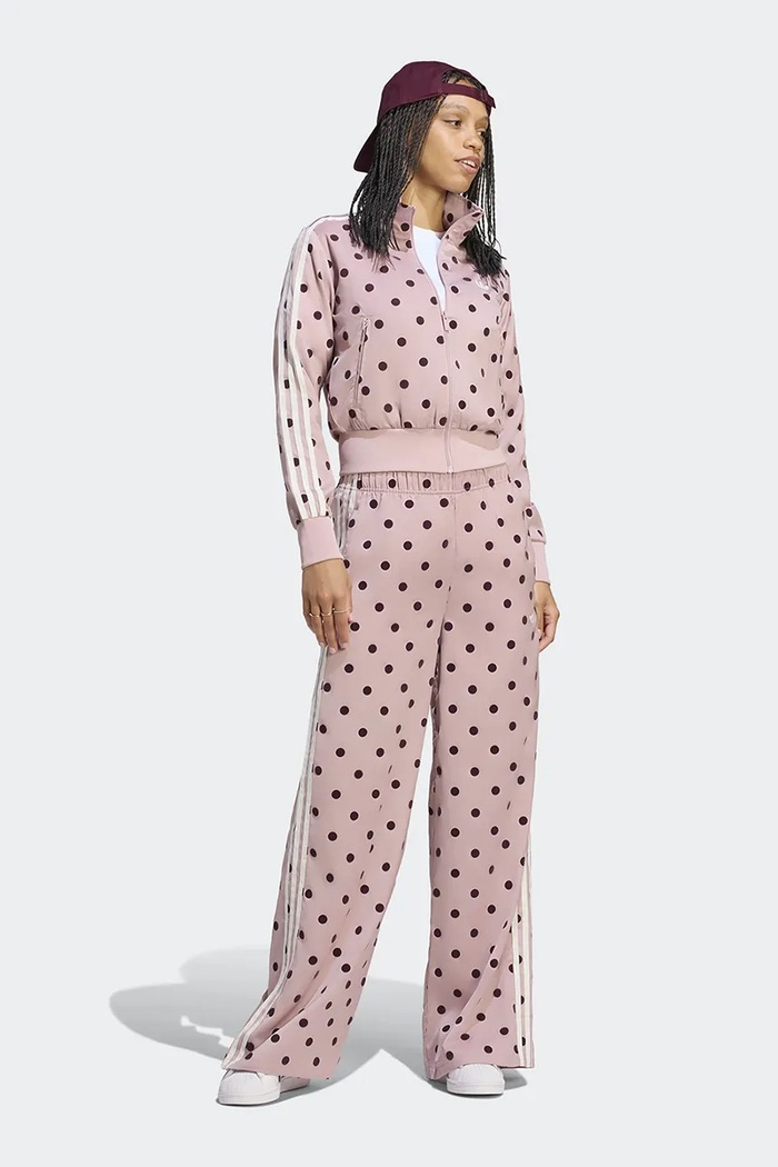 Odjeća adidas Originals Dukserica na zakopčavanje za žene Satin Polka Dots LI2851 roza