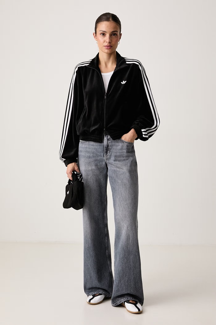 adidas Originals Bluza rozpinana damska z bawełną LG4297 czarny AW26