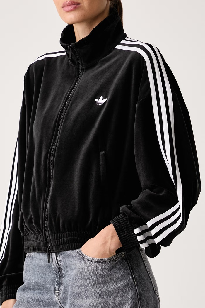 Bluza rozpinana damska z bawełną adidas Originals LG4297 czarny