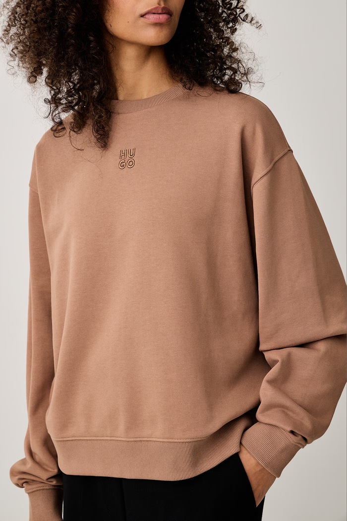 Bluza damska bawełniana Deroxina_12 HUGO 50576467 beżowy