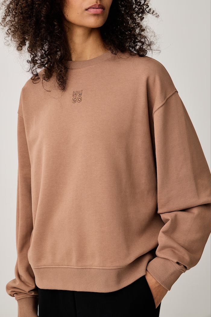Bluza damska bawełniana Deroxina_12 HUGO 50576467 beżowy