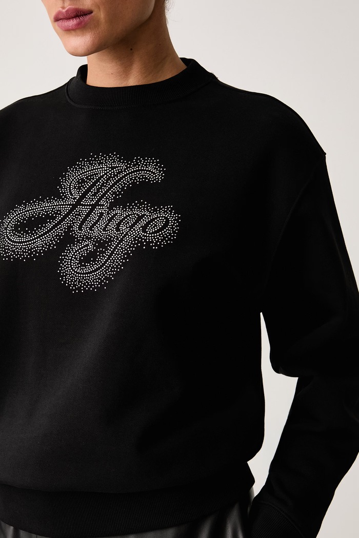 Oversize pulover ženski bombažen Danicey HUGO 50570917 črna