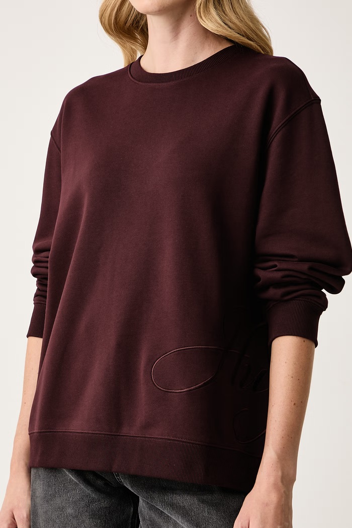 Bluza damska bawełniana Classic Crew_10 HUGO 50570681 bordowy