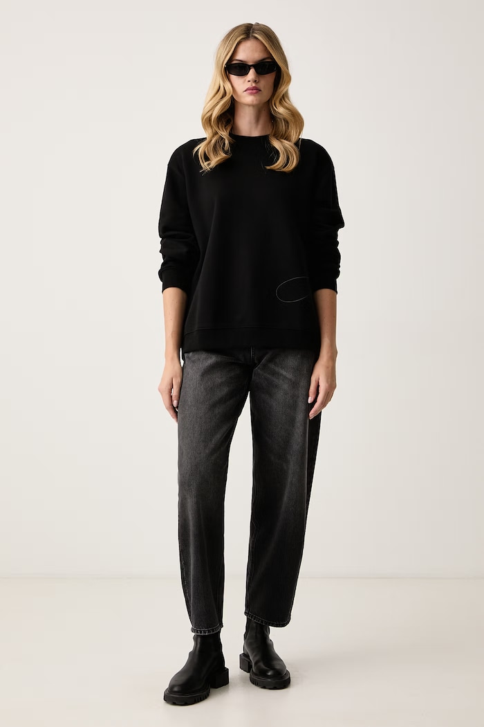 HUGO Mikina dámská bavlněná Classic Crew_10 50570681 černá AW26