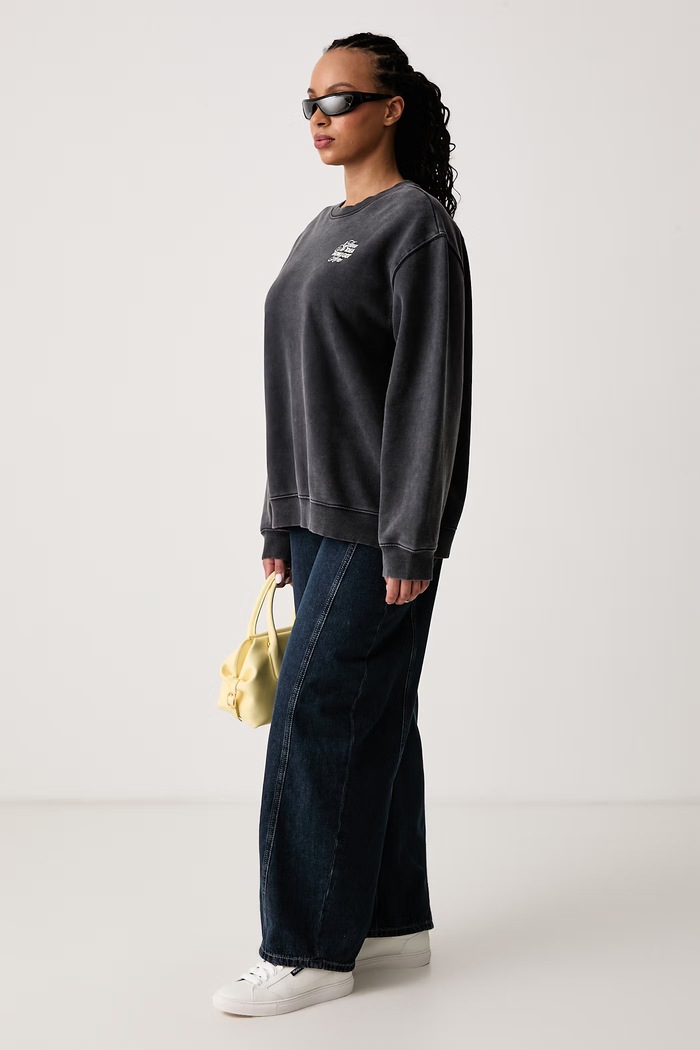 HUGO Blue Bluza damska bawełniana Classic Crew_B_6 50575982 szary AW26