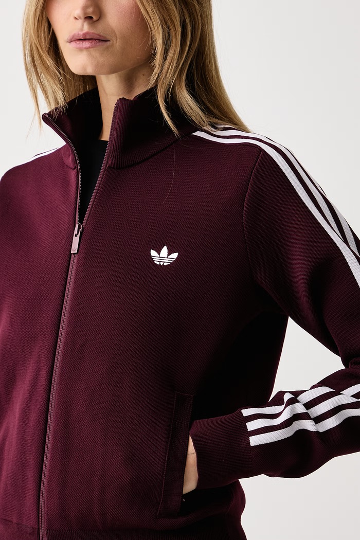 Dukserica na zakopčavanje za žene Adilenium Season 6 Knit adidas Originals LH1940 bordo