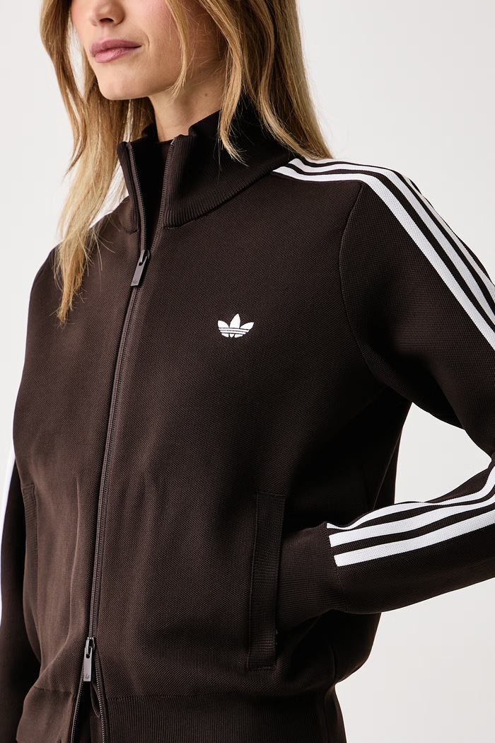 Dukserica na zakopčavanje za žene Adilenium Season 6 Knit adidas Originals LH1938 smeđa