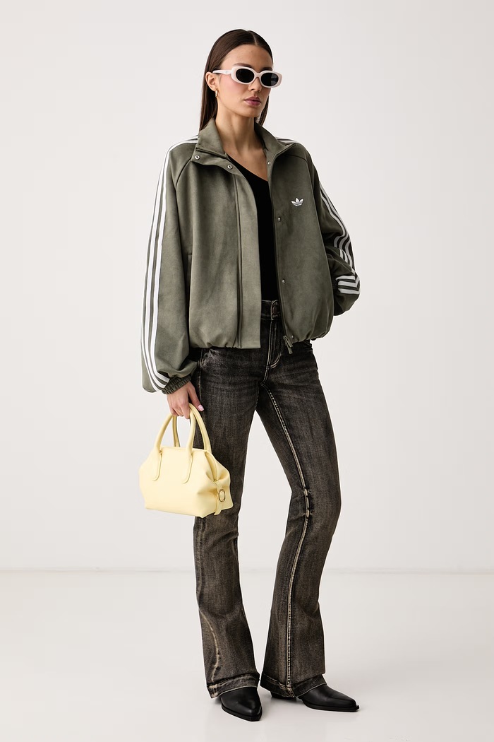 adidas Originals Bluza rozpinana damska z imitacji zamszu Adilenium Season 6 Faux Suede LH1923 zielony AW26