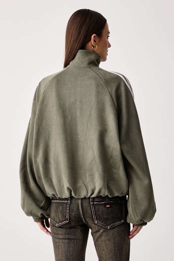 Odzież adidas Originals Bluza rozpinana damska z imitacji zamszu Adilenium Season 6 Faux Suede LH1923 zielony