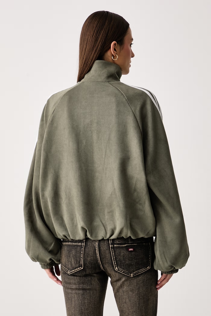 Odzież adidas Originals Bluza rozpinana damska z imitacji zamszu Adilenium Season 6 Faux Suede LH1923 zielony