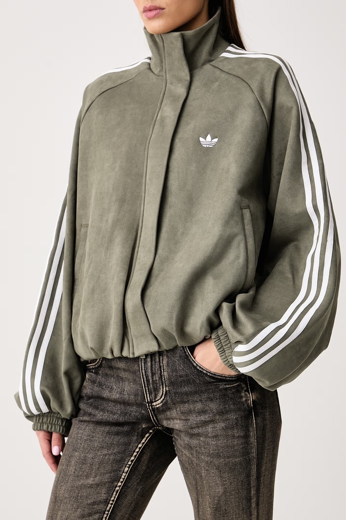 Bluza rozpinana damska z imitacji zamszu Adilenium Season 6 Faux Suede adidas Originals LH1923 zielony