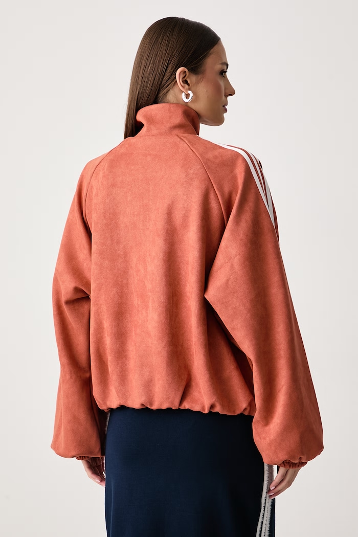 Ρούχα adidas Originals Ζακέτα με φερμουάρ Γυναικεία Adilenium Season 6 Faux Suede LH1922 πορτοκαλί