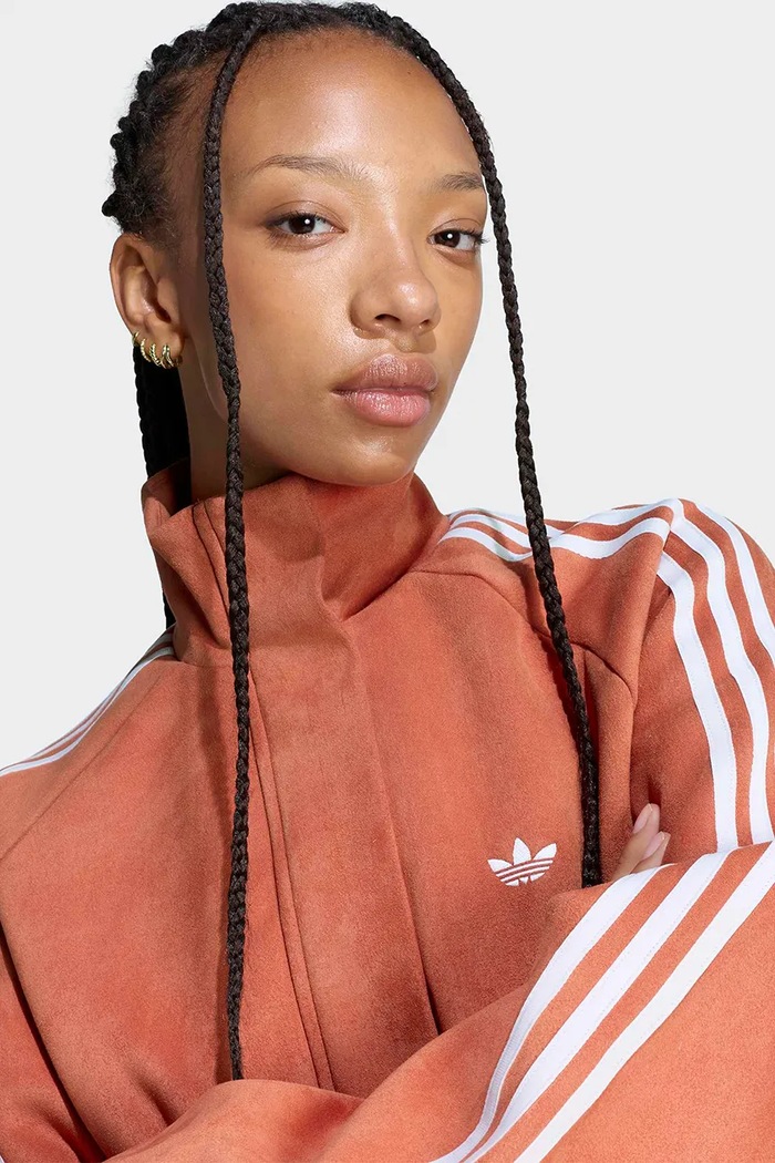 Bluza rozpinana damska Adilenium Season 6 Faux Suede adidas Originals LH1922 pomarańczowy
