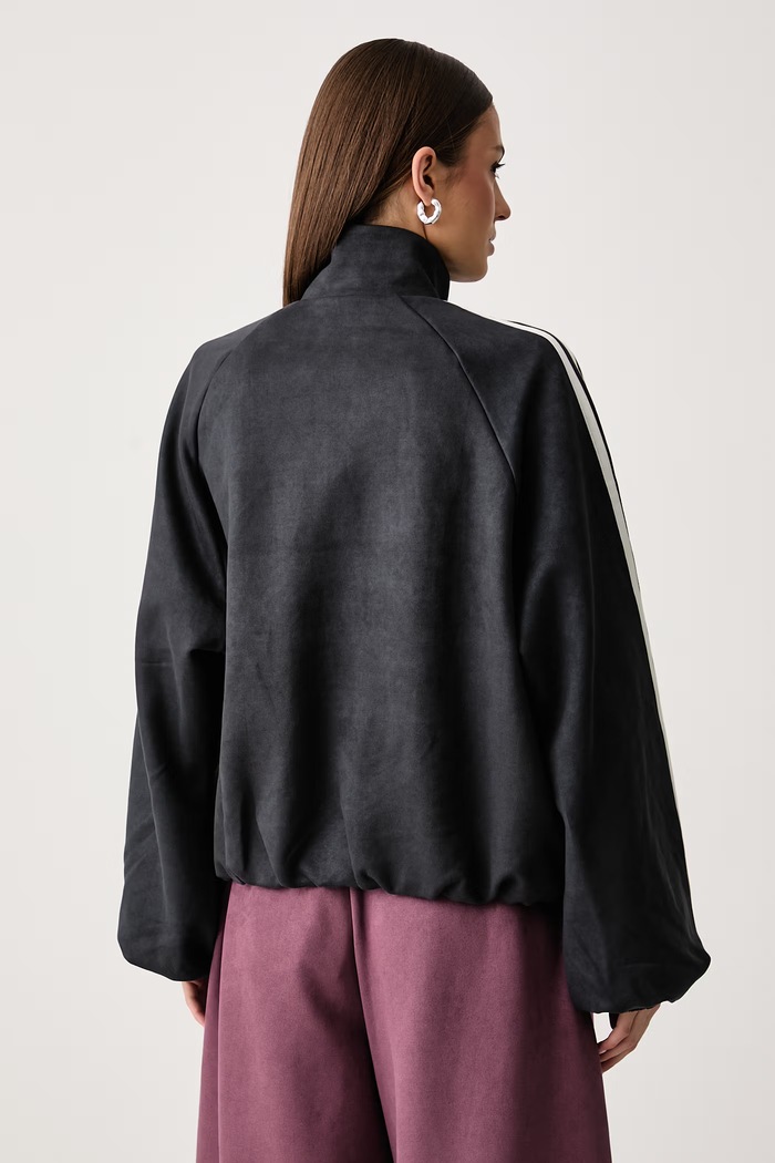 Oblečenie adidas Originals Mikina na zips dámska Adilenium Season 6 Faux Suede LH1919 sivá