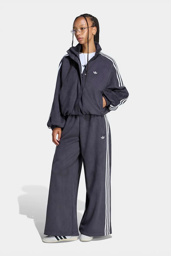 Odjeća adidas Originals Dukserica na zakopčavanje za žene Adilenium Season 6 Faux Suede LH1919 siva