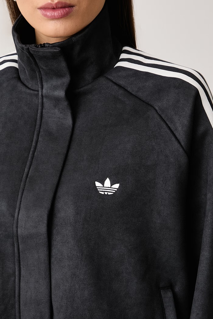Mikina na zips dámska Adilenium Season 6 Faux Suede adidas Originals LH1919 sivá