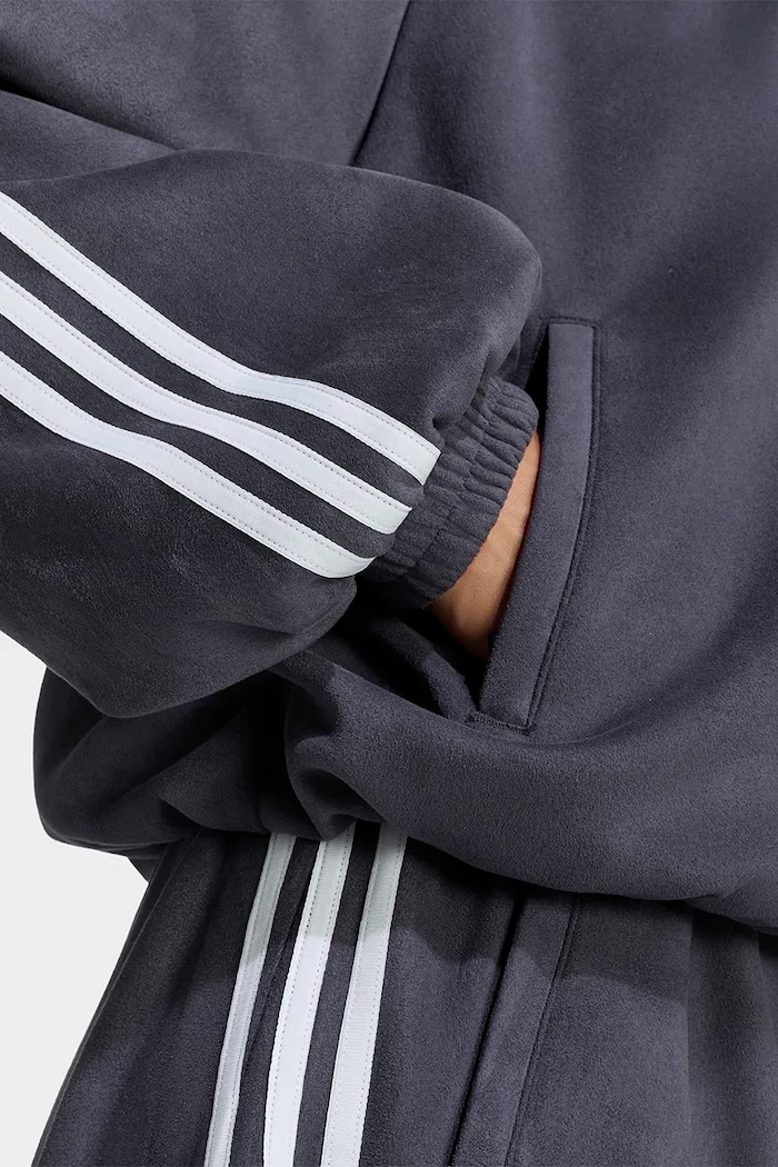 Bluza rozpinana damska Adilenium Season 6 Faux Suede adidas Originals czarny LH1919