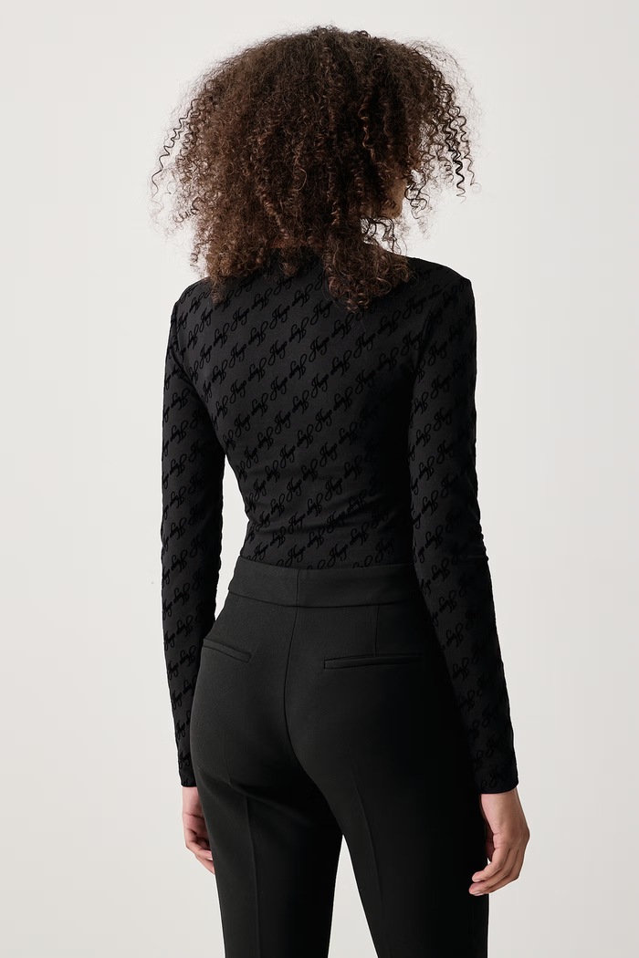 Abbigliamento HUGO Tuta da donna con cotone FLOKKY_LS BODY 50570394 nero
