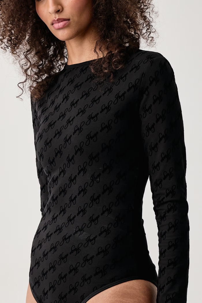 Tuta da donna con cotone FLOKKY_LS BODY HUGO 50570394 nero