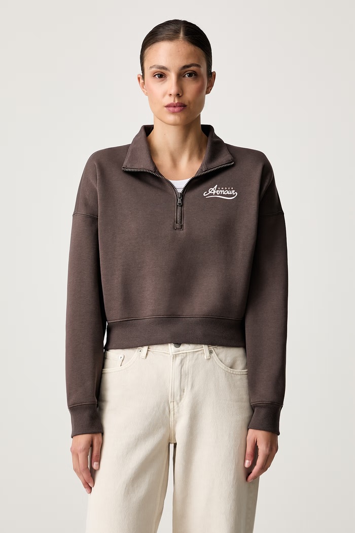 Under Armour bluza damska z bawełną Rival brązowy 6016557