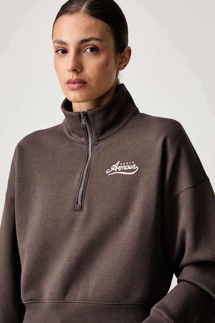 Under Armour bluza damska z bawełną Rival brązowy 6016557