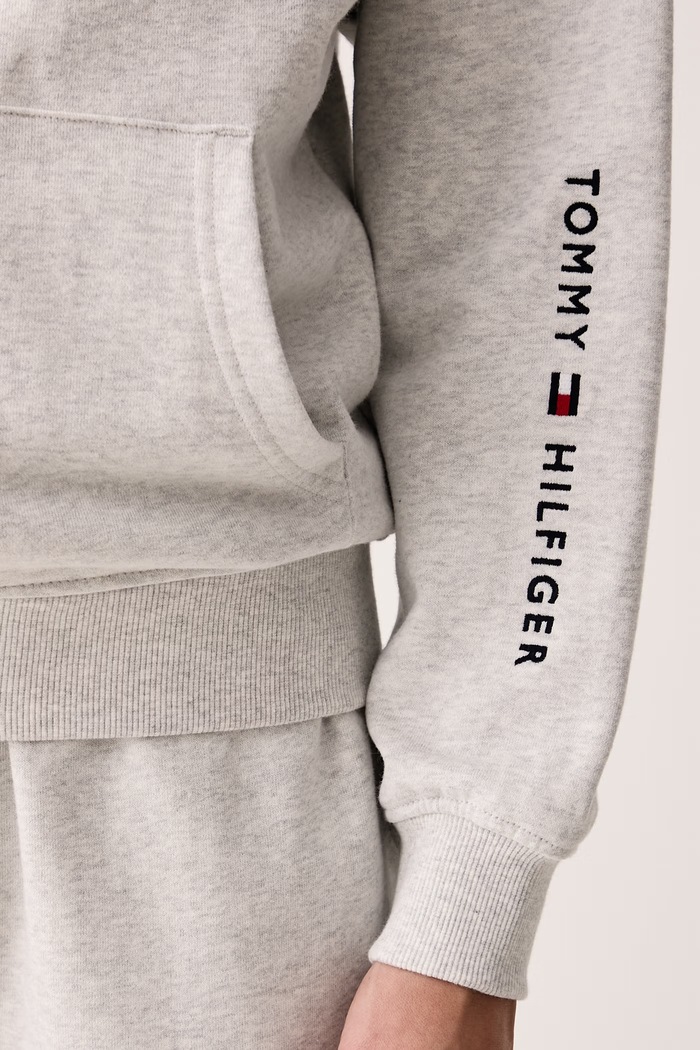 Dukserica na zakopčavanje za žene od pamuka Tommy Hilfiger siva UW0UW06621
