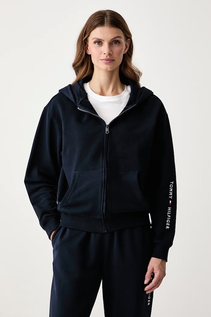 Tommy Hilfiger Bluza rozpinana damska bawełniana granatowy UW0UW06621