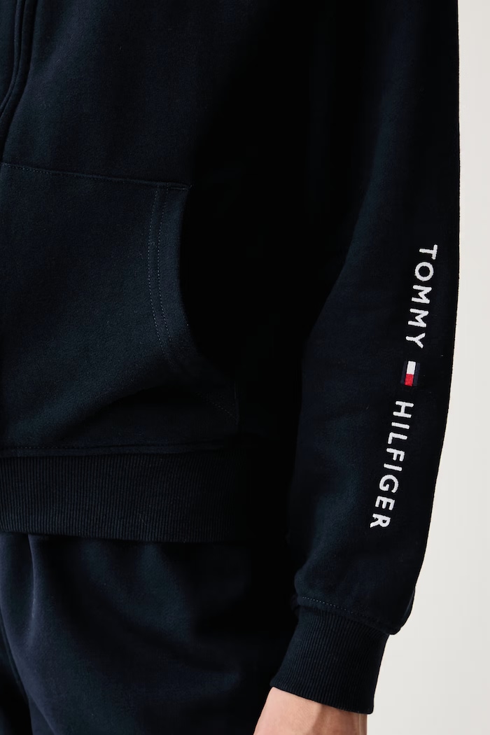 Bluza rozpinana damska bawełniana Tommy Hilfiger granatowy UW0UW06621
