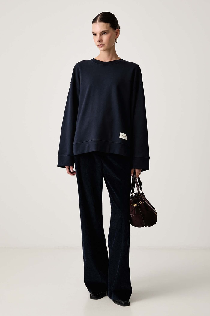 BOSS Orange Суичър дамски от памук C_Every 50568988 тъмносин AW26